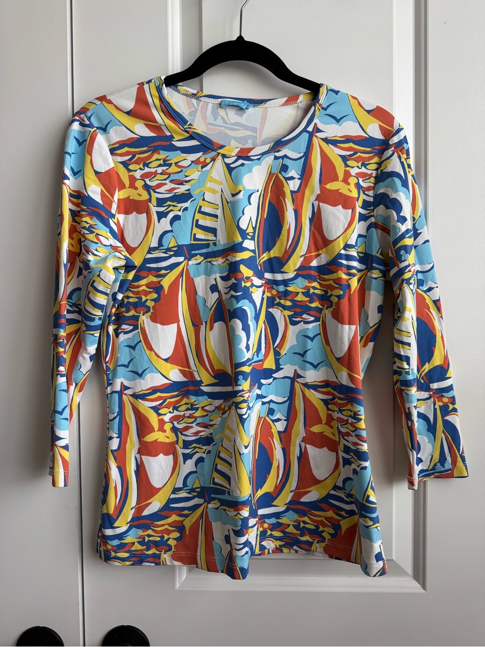 J. McLaughlin Catalina Cloth Sailboat Nautical Top M